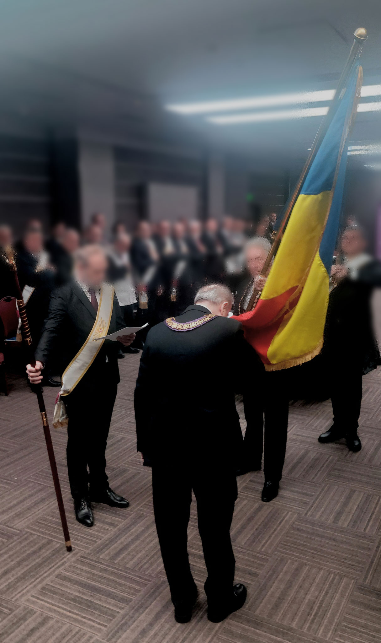 Steagul Romaniei la Ținuta comună a Lojilor de Perfecție din București